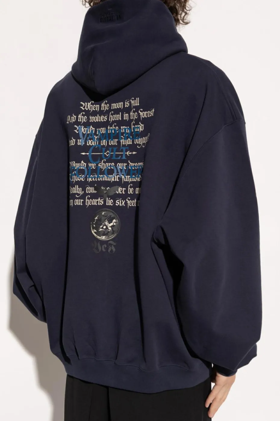 VETEMENTS GRANATOWY Bluza z nadrukiem