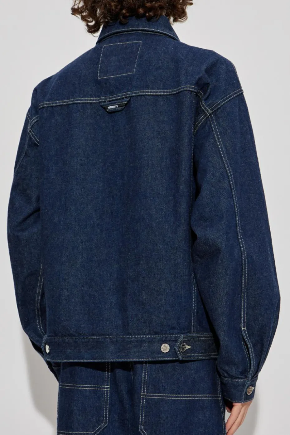 VETEMENTS GRANATOWY Kurtka jeansowa