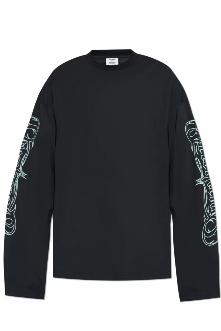 VETEMENTS GRANATOWY T-shirt z długim rękawem
