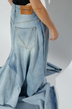 VETEMENTS jasnoniebieski Jeansy z trenem