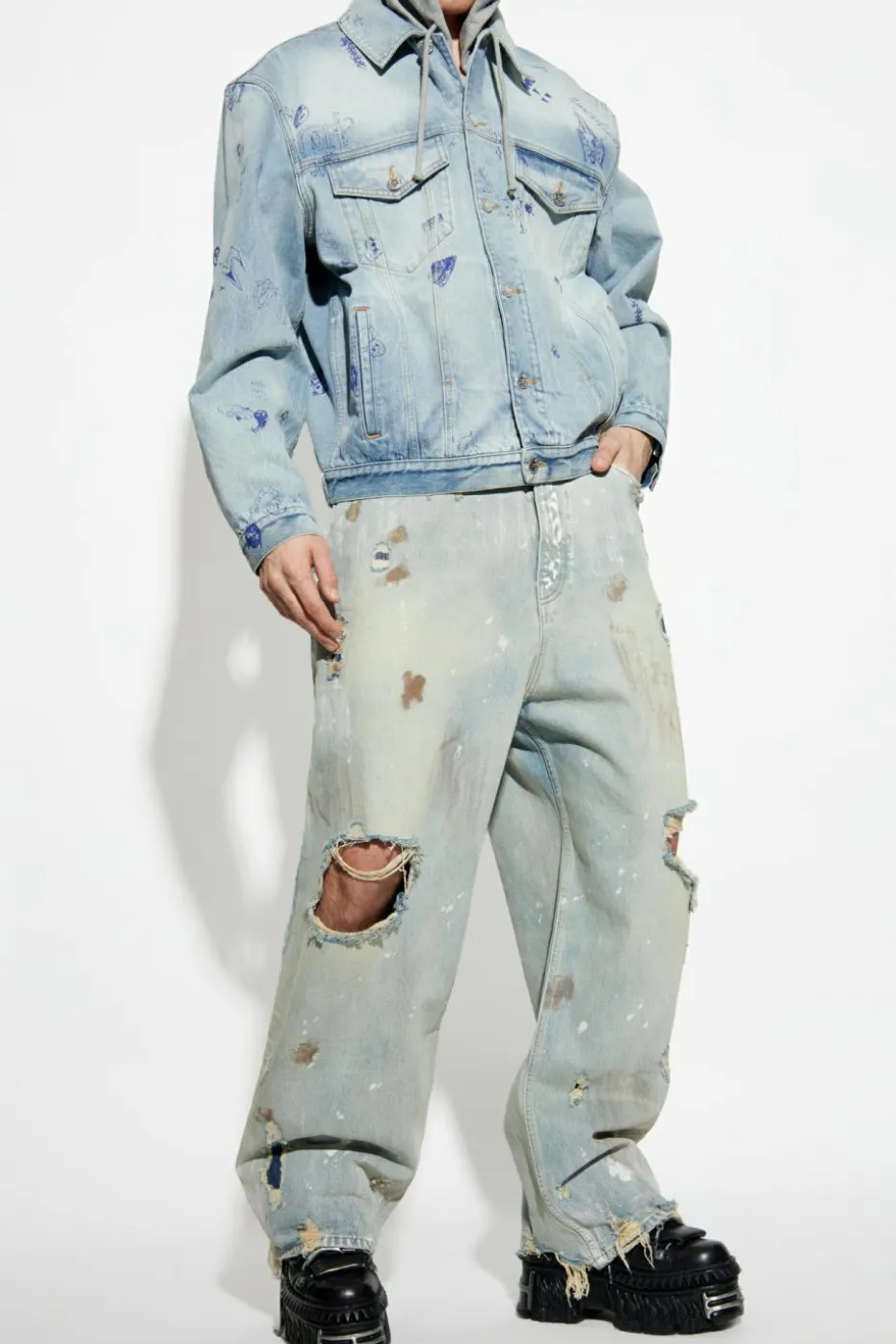 VETEMENTS jasnoniebieski Kurtka jeansowa