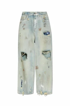 VETEMENTS jasnoniebieski Jeansy z efektem zniszczenia