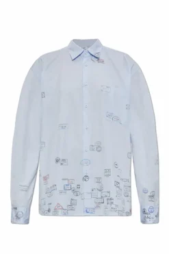 VETEMENTS jasnoniebieski Koszula z nadrukiem