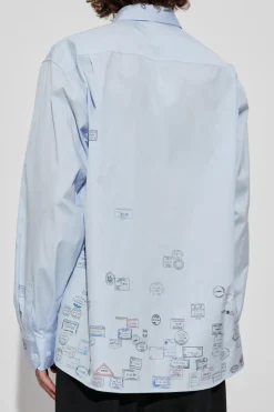 VETEMENTS jasnoniebieski Koszula z nadrukiem