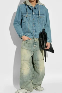 VETEMENTS NIEBIESKI Jeansowa kurtka z kapturem