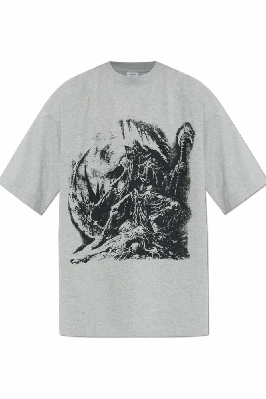 VETEMENTS SZARY T-shirt z nadrukiem