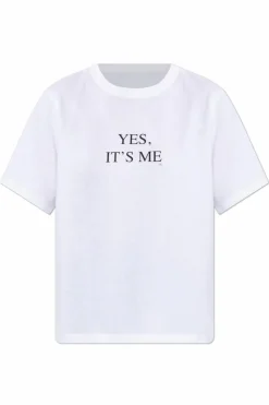 Victoria Beckham BIAŁY T-shirt z nadrukiem
