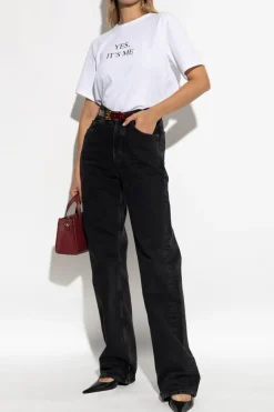 Victoria Beckham BIAŁY T-shirt z nadrukiem