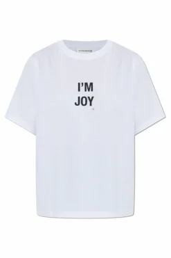 Victoria Beckham BIAŁY T-shirt z nadrukiem
