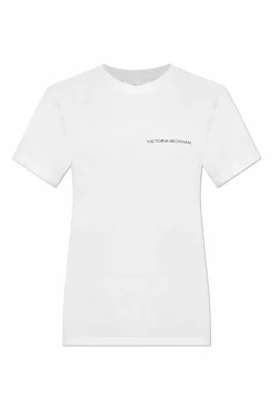 Victoria Beckham BIAŁY T-shirt z logo