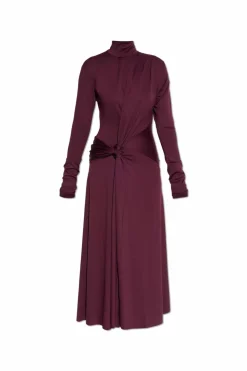 Victoria Beckham BORDO Sukienka ze stójką