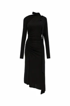 Victoria Beckham CZARNY Sukienka z drapowaniem
