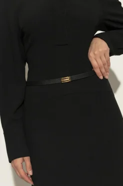 Victoria Beckham CZARNY Skórzany pasek