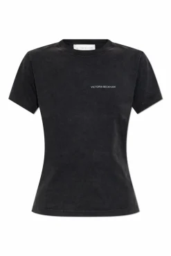 Victoria Beckham CZARNY T-shirt z logo