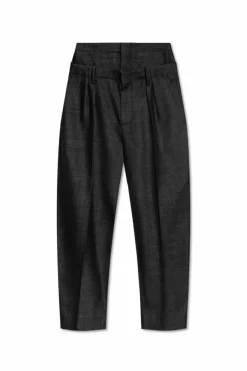 Victoria Beckham CZARNY Wełniane spodnie