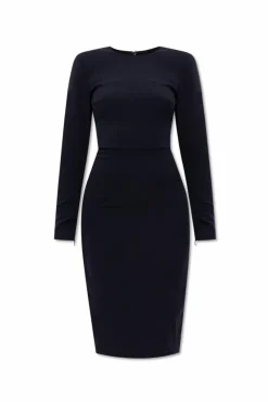 Victoria Beckham GRANATOWY Sukienka z rozcięciem z tyłu