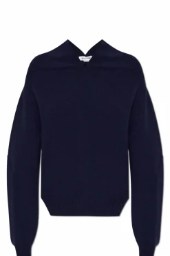Victoria Beckham GRANATOWY Kaszmirowy sweter