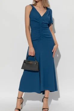 Victoria Beckham NIEBIESKI Sukienka z drapowaniem