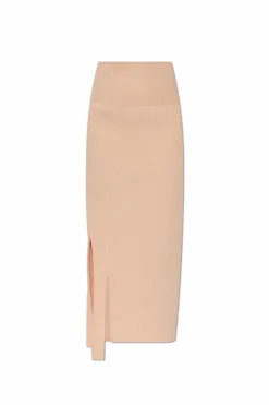 Victoria Beckham POMARAŃCZOWY Prążkowana spódnica