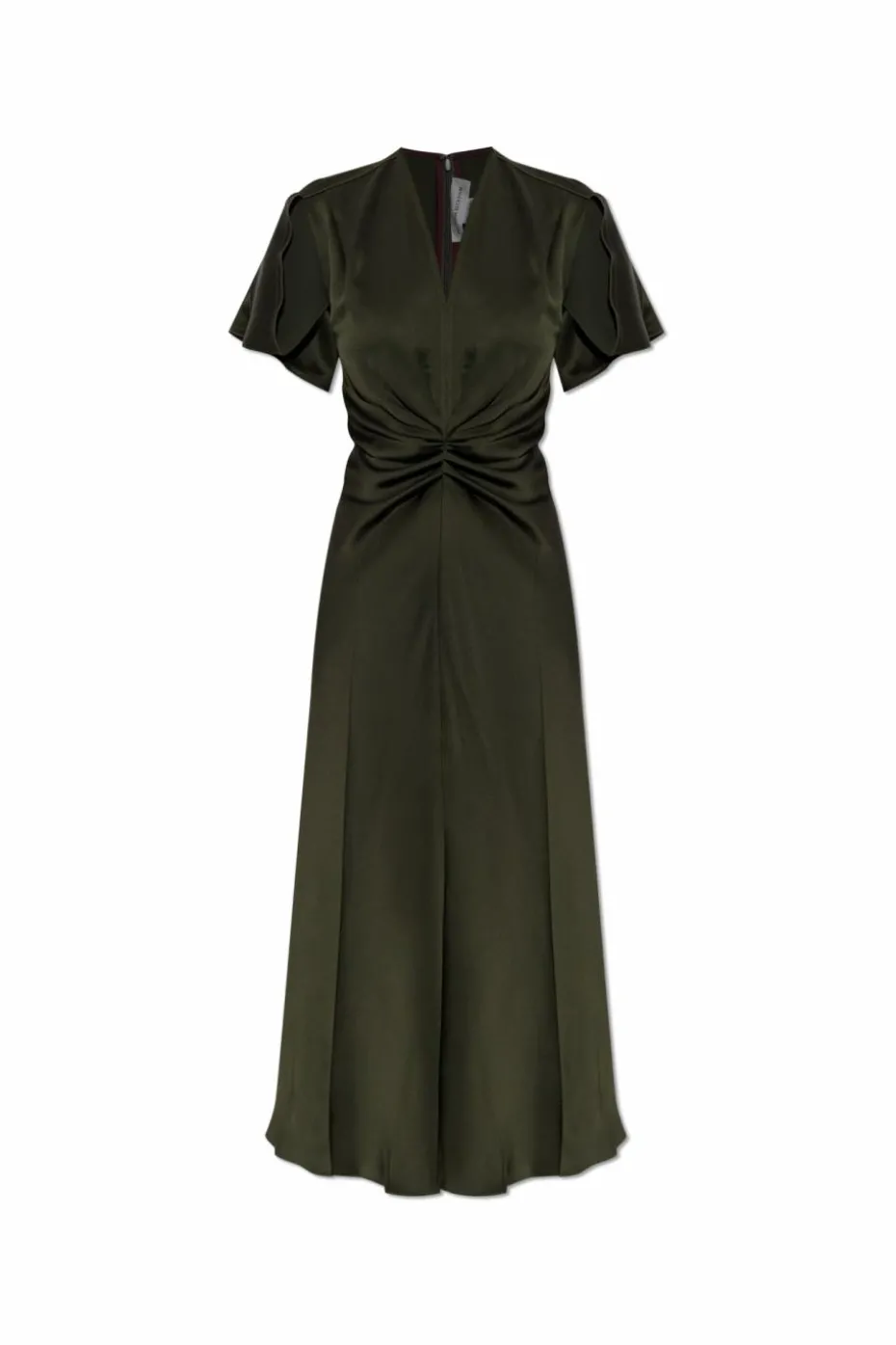 Victoria Beckham ZIELONY Sukienka z drapowaniem