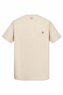 Vivienne Westwood beżowy T-shirt z logo