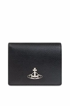 Vivienne Westwood CZARNY Skórzany portfel z logo