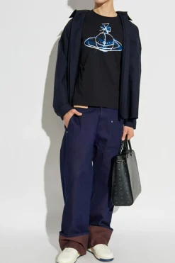 Vivienne Westwood CZARNY T-shirt z logo
