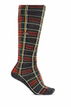 Vivienne Westwood CZERWONY Skarpety ze wzorem w kratę