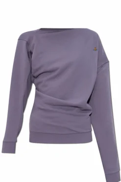 Vivienne Westwood FIOLETOWY Asymetryczna bluza z logo