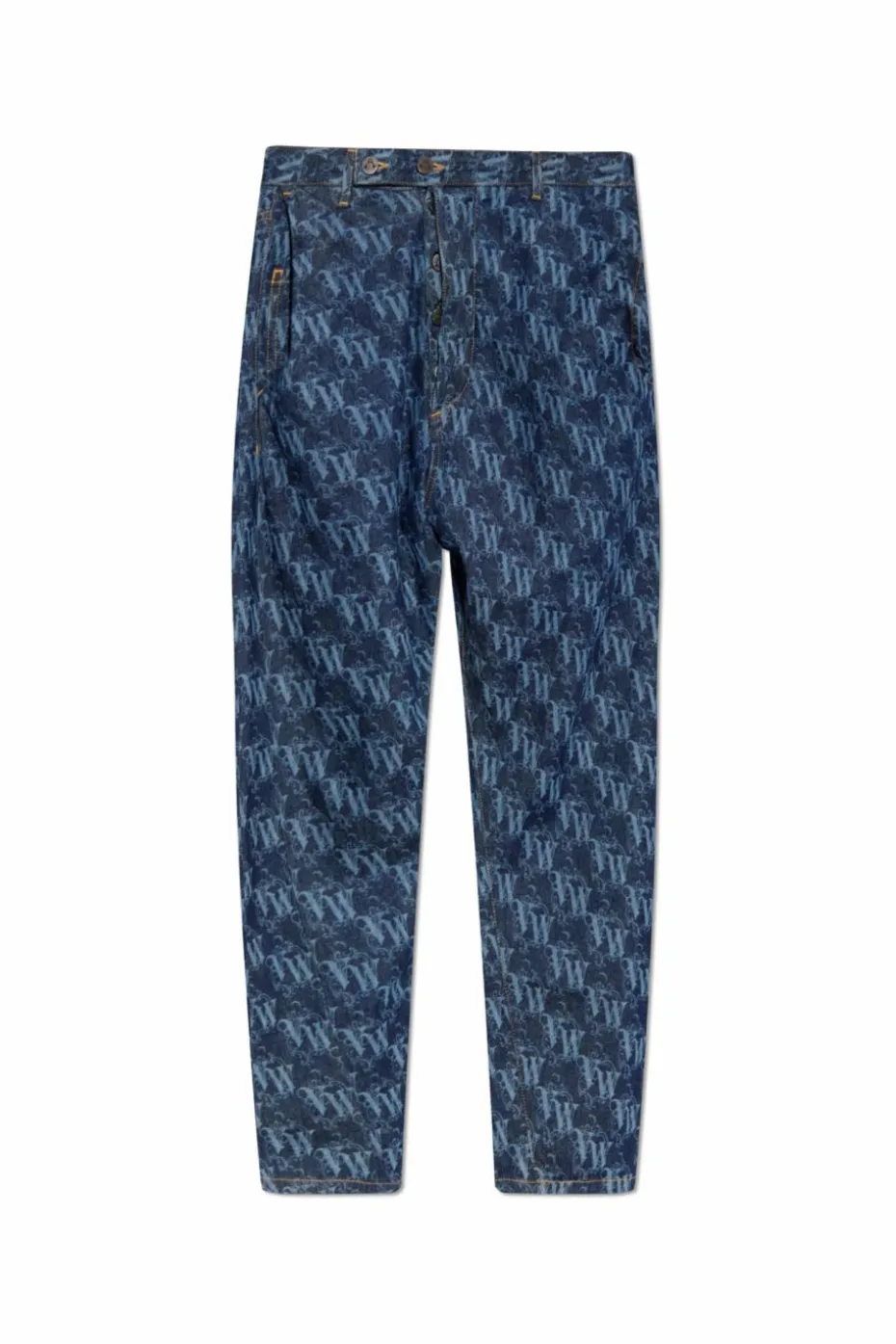Vivienne Westwood GRANATOWY Jeansy typu ‘baggy’ z logo