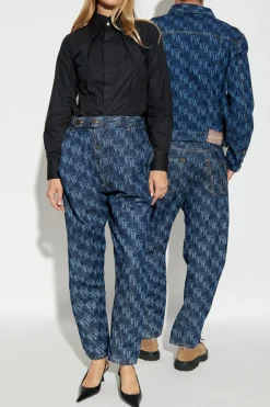 Vivienne Westwood GRANATOWY Jeansy typu ‘baggy’ z logo