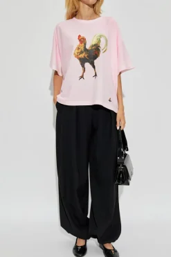 Vivienne Westwood RÓŻOWY T-shirt z logo