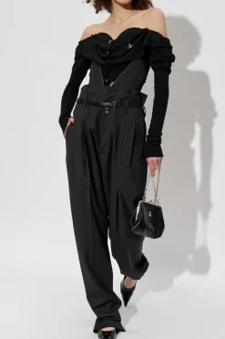 Vivienne Westwood SZARY Spodnie z odpinanym gorsetem
