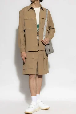 Woolrich beżowy Prążkowana koszula