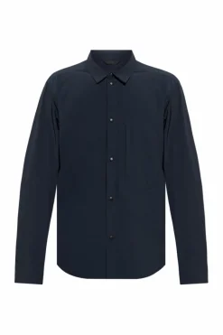 Woolrich GRANATOWY Koszula z kieszenią zapinaną na zamek