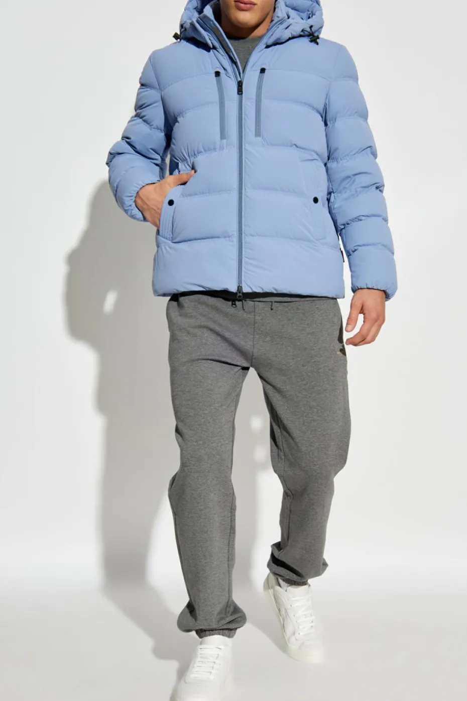 Woolrich jasnoniebieski Kurtka puchowa z odpinanym kapturem