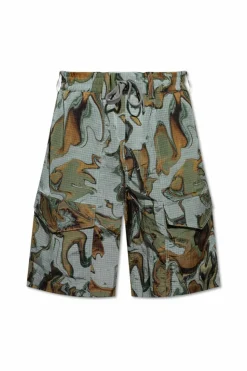 Woolrich ZIELONY Szorty typu `cargo`