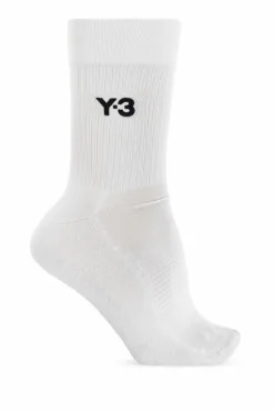 Y-3 BIAŁY Skarpety z logo