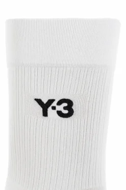 Y-3 BIAŁY Skarpety z logo