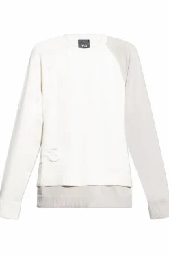 Y-3 BIAŁY Sweter z logo