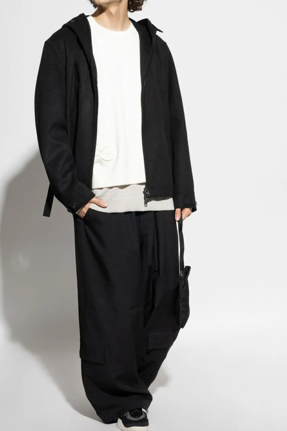 Y-3 BIAŁY Sweter z logo