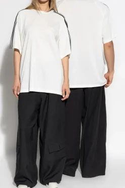 Y-3 BIAŁY T-shirt typu `oversize`