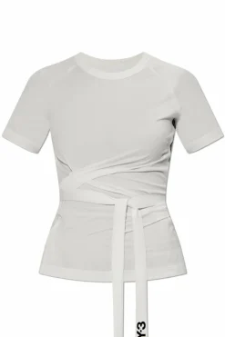 Y-3 BIAŁY T-shirt z trokami
