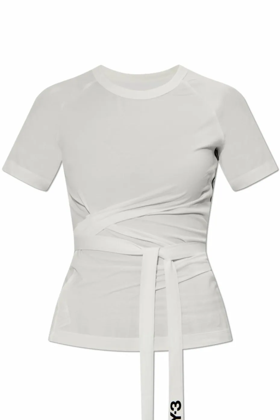 Y-3 BIAŁY T-shirt z trokami