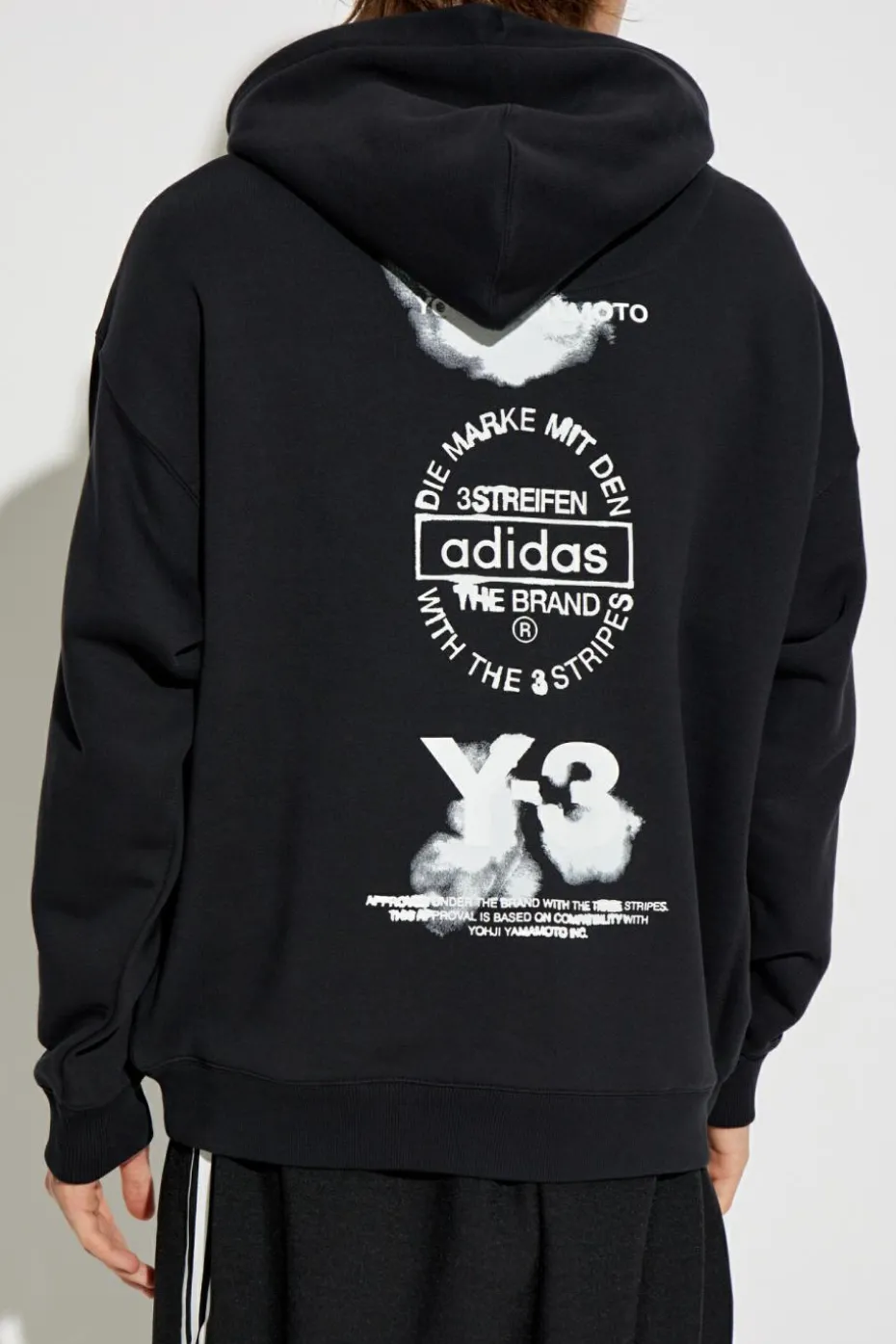 Y-3 CZARNY Bluza z kapturem