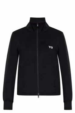 Y-3 CZARNY Bluza z kołnierzem