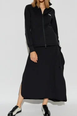 Y-3 CZARNY Bluza z kołnierzem
