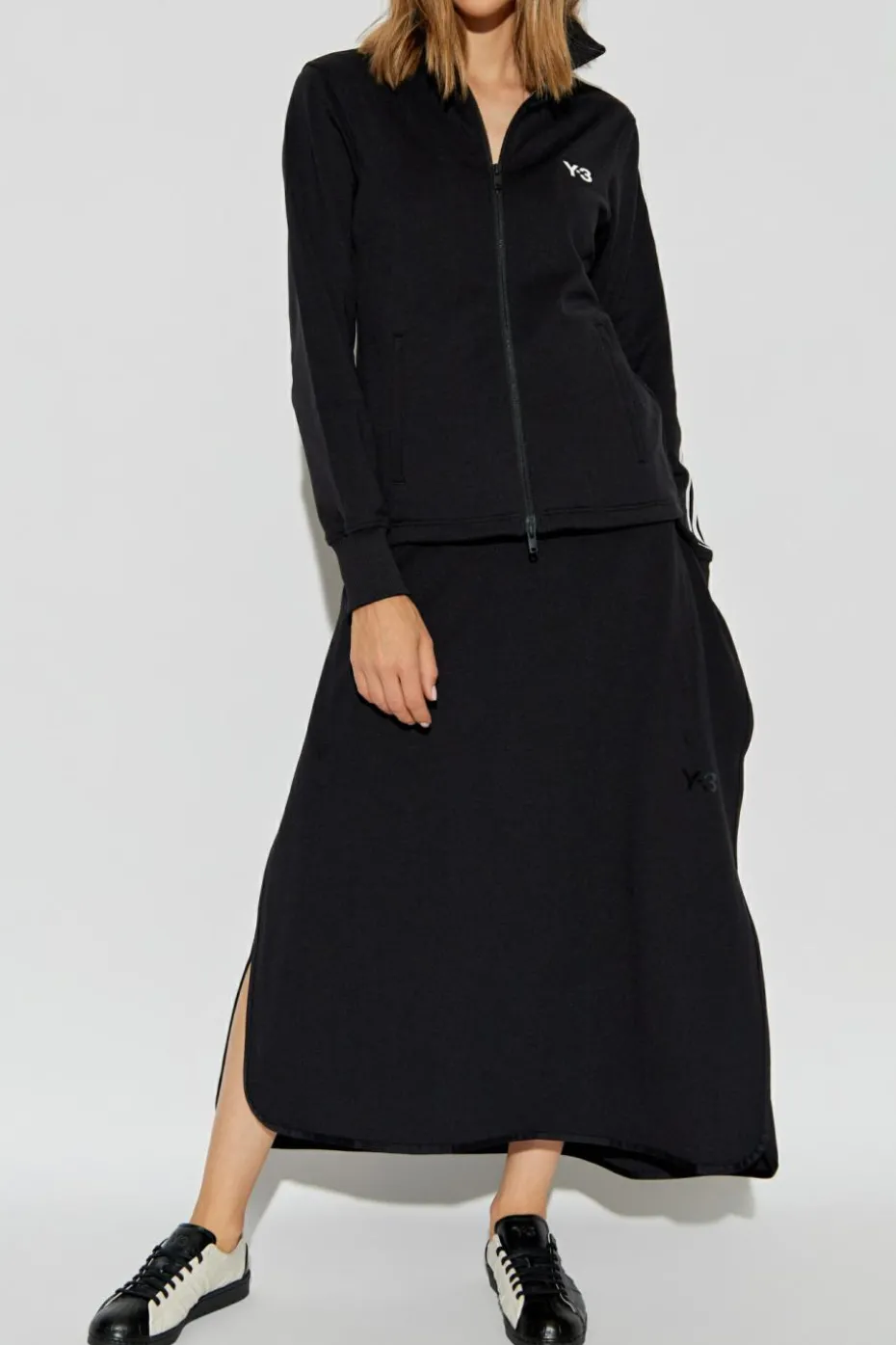 Y-3 CZARNY Bluza z kołnierzem