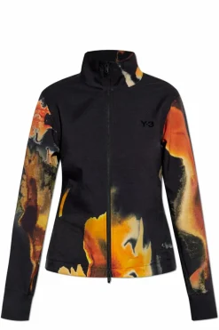 Y-3 CZARNY Bluza z nadrukiem
