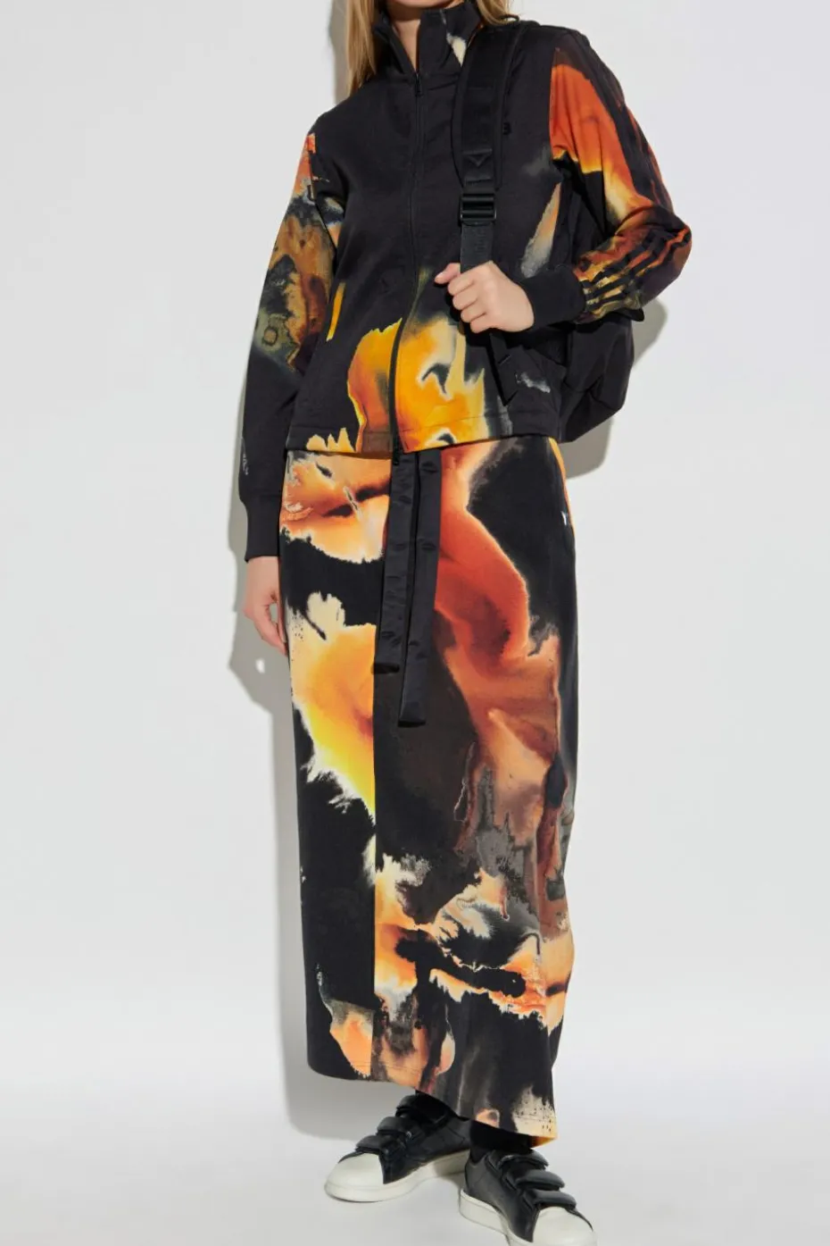 Y-3 CZARNY Bluza z nadrukiem